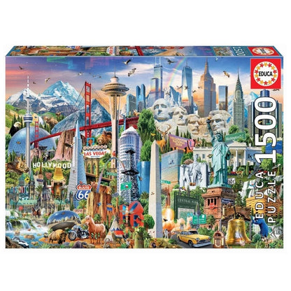 EDUCA 1500 Piece Puzzles Default North American Landmarks 1500 Piece Puzzle