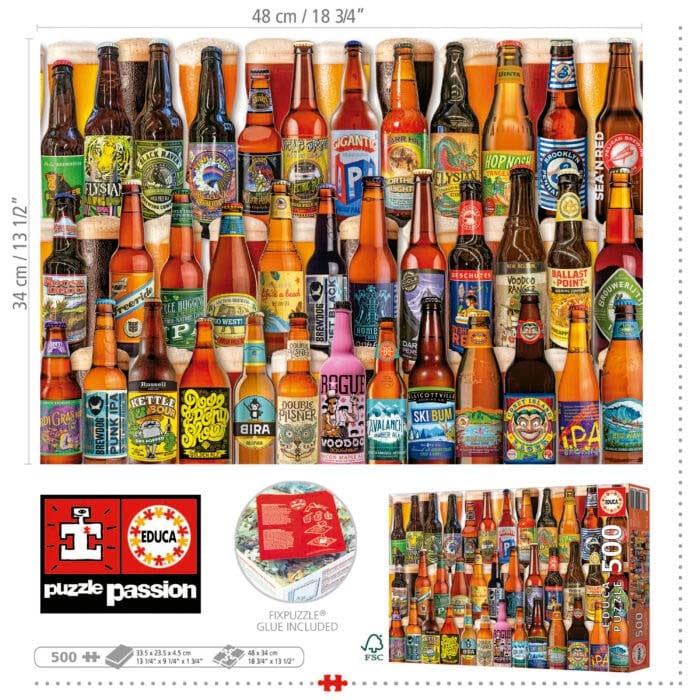 EDUCA 500 Piece Puzzles Default Draft Beers 500 Piece Puzzle