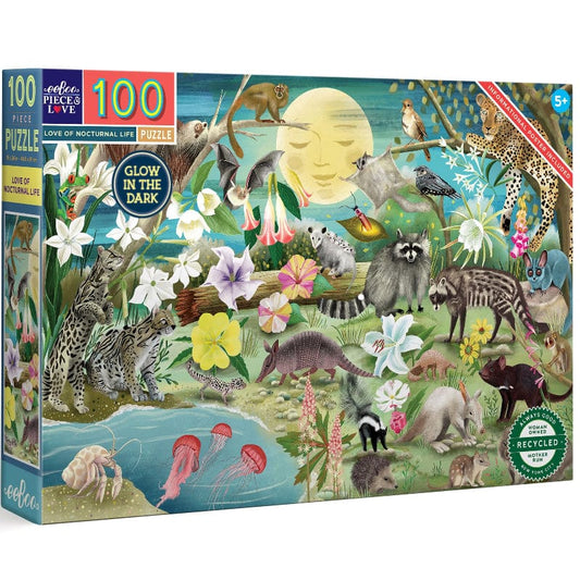 eeBoo 100 Piece Puzzles Love of Nocturnal Life 100 Piece Puzzle