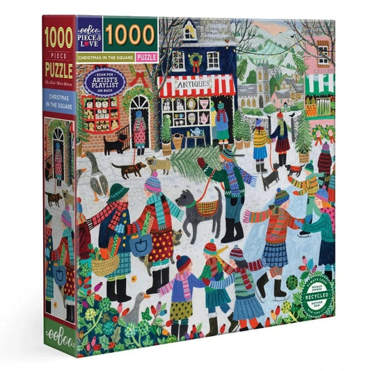 eeBoo 1000 Piece Puzzles HOLIDAY Christmas in the Square 1000 Piece Puzzle