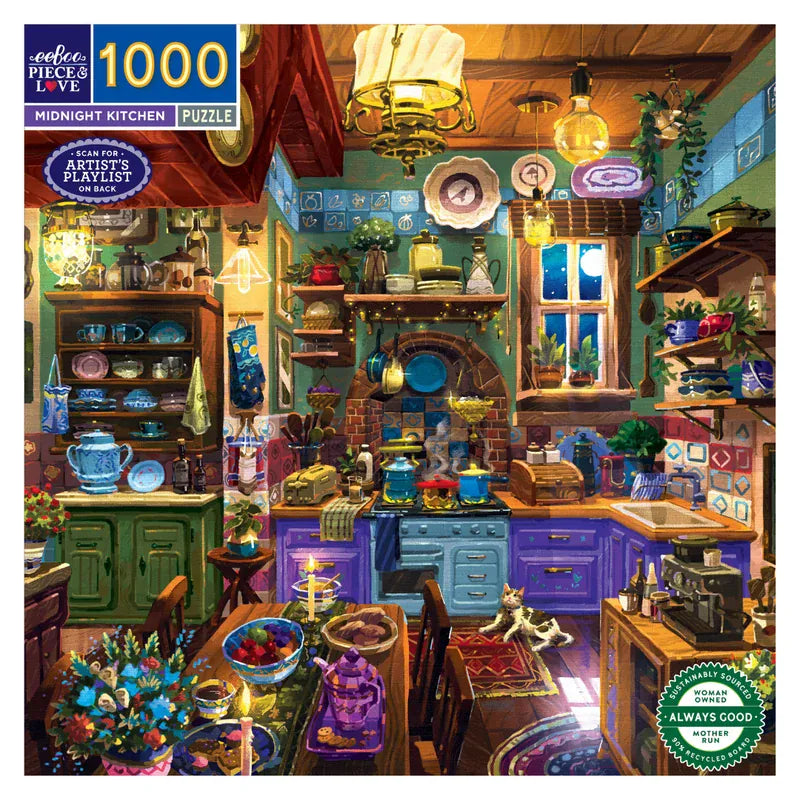 eeBoo 1000 Piece Puzzles Midnight Kitchen 1000 Piece Puzzle