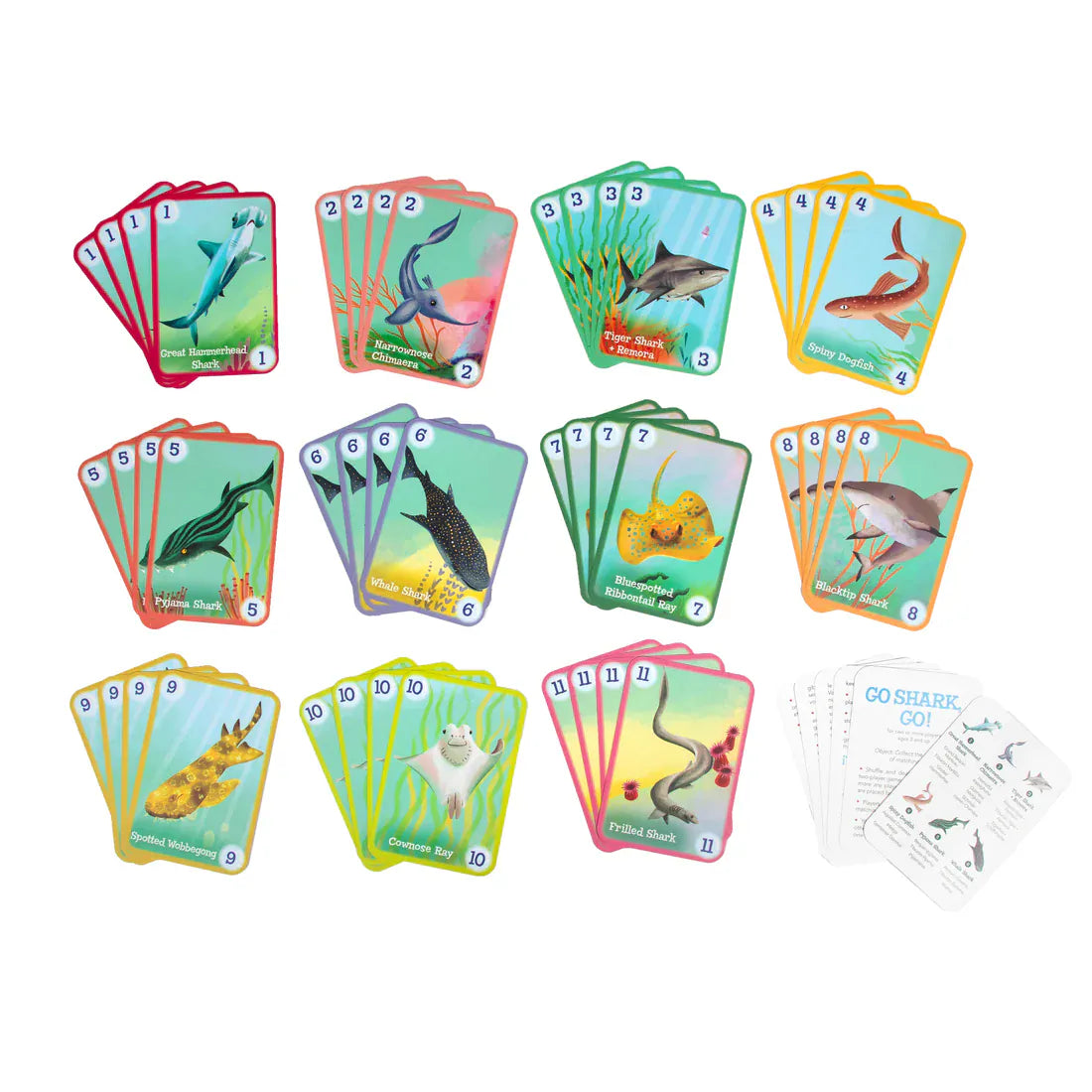 eeBoo Card Games Go Shark Go! Playing Cards