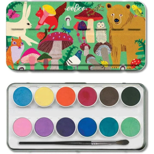 eeBoo Coloring & Painting Kits Mushroom 12 Watercolors