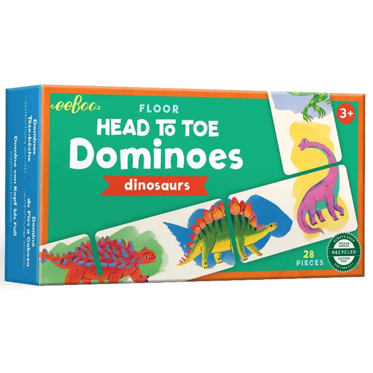 eeBoo Domino Games Dinosaur Head To Toe Dominoes