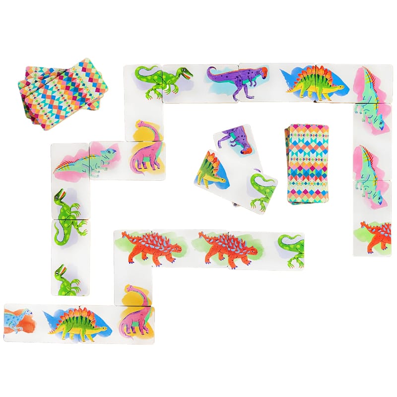 eeBoo Domino Games Dinosaur Head To Toe Dominoes