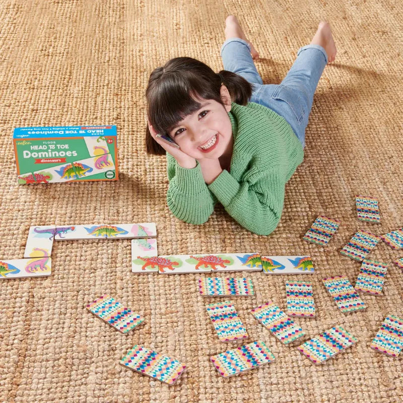 eeBoo Domino Games Dinosaur Head To Toe Dominoes