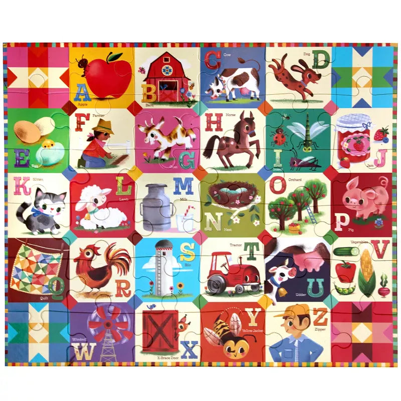 eeBoo Floor Puzzles My Farm Alphabet Puzzle 36 Piece Giant Floor Puzzle