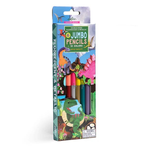 eeBoo Markers, Pens, Brushes & Crayons Default Dinosaur 6 Jumbo Double Sided Pencils UPC