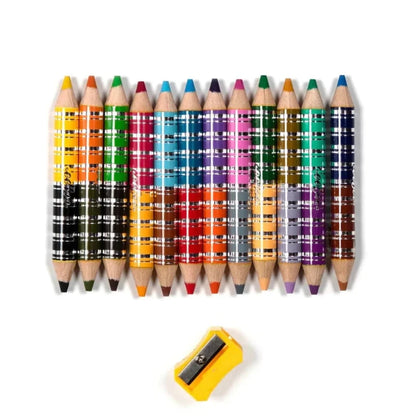 eeBoo Markers, Pens, Brushes & Crayons Default Shark Striped Biggies 12 Color Pencils