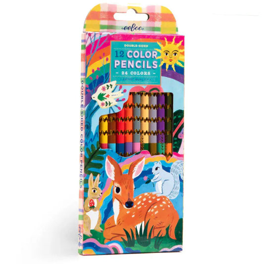 eeBoo Markers, Pens, Brushes & Crayons Fawn & Sun 12 Double Sided Color Pencils