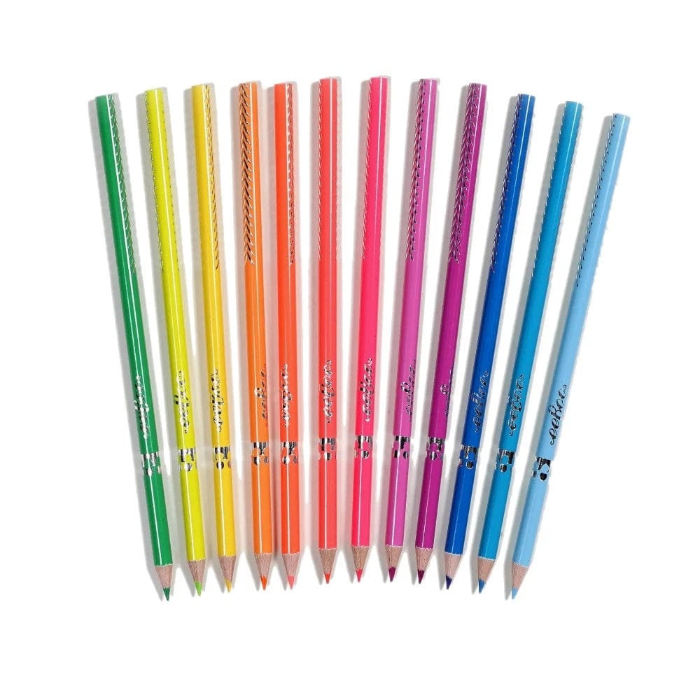 eeBoo Markers, Pens, Brushes & Crayons Hearts & Birds 12 Fluorescent Color Pencils