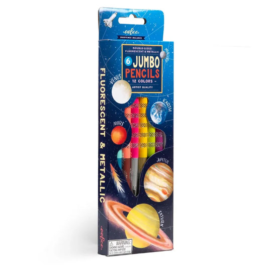 eeBoo Markers, Pens, Brushes & Crayons Our Planets 6 Jumbo Double Sided Color Pencils