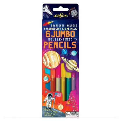 eeBoo Markers, Pens, Brushes & Crayons Solar System 6 Jumbo Double Sided Pencils