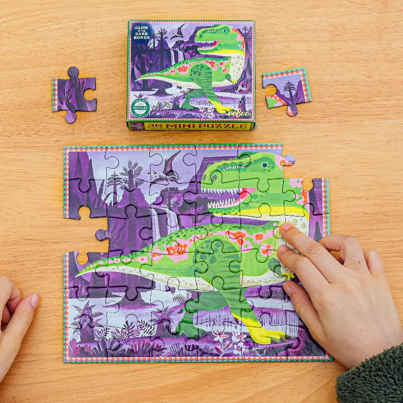 eeBoo Under 100 Piece Puzzles Default Dinosaur 36 Piece Mini Puzzles (Assorted Styles)
