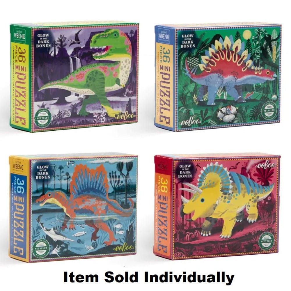 eeBoo Under 100 Piece Puzzles Default Mini Dinosaur 36 Piece Puzzles (Assorted Styles)