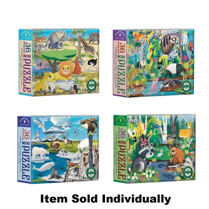 eeBoo Under 100 Piece Puzzles HOLIDAY Wild Habitat Mini 36 Piece Puzzle (Assorted Styles)