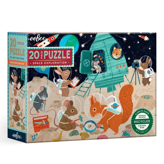 eeBoo Under 100 Piece Puzzles Space Exploration 20 Piece Puzzle