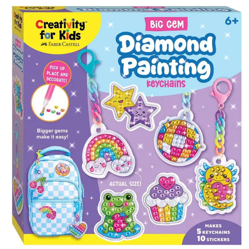 Faber-Castell Art & Craft Activity Kits Big Gem Diamond Painting Keychains