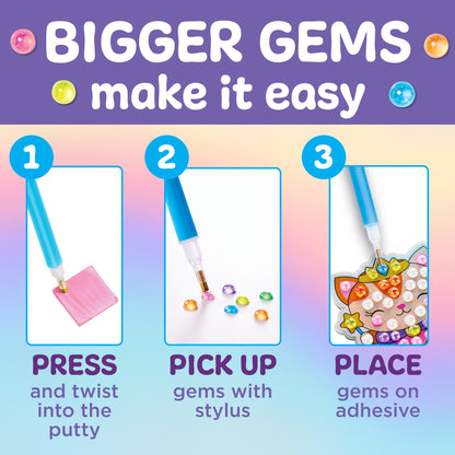 Faber-Castell Art & Craft Activity Kits Bubble Gems Backpack Keychain Kitty Princess