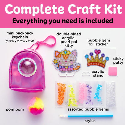 Faber-Castell Art & Craft Activity Kits Bubble Gems Backpack Keychain Kitty Princess