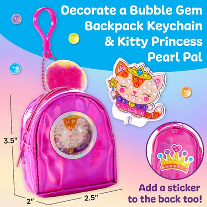 Faber-Castell Art & Craft Activity Kits Bubble Gems Backpack Keychain Kitty Princess