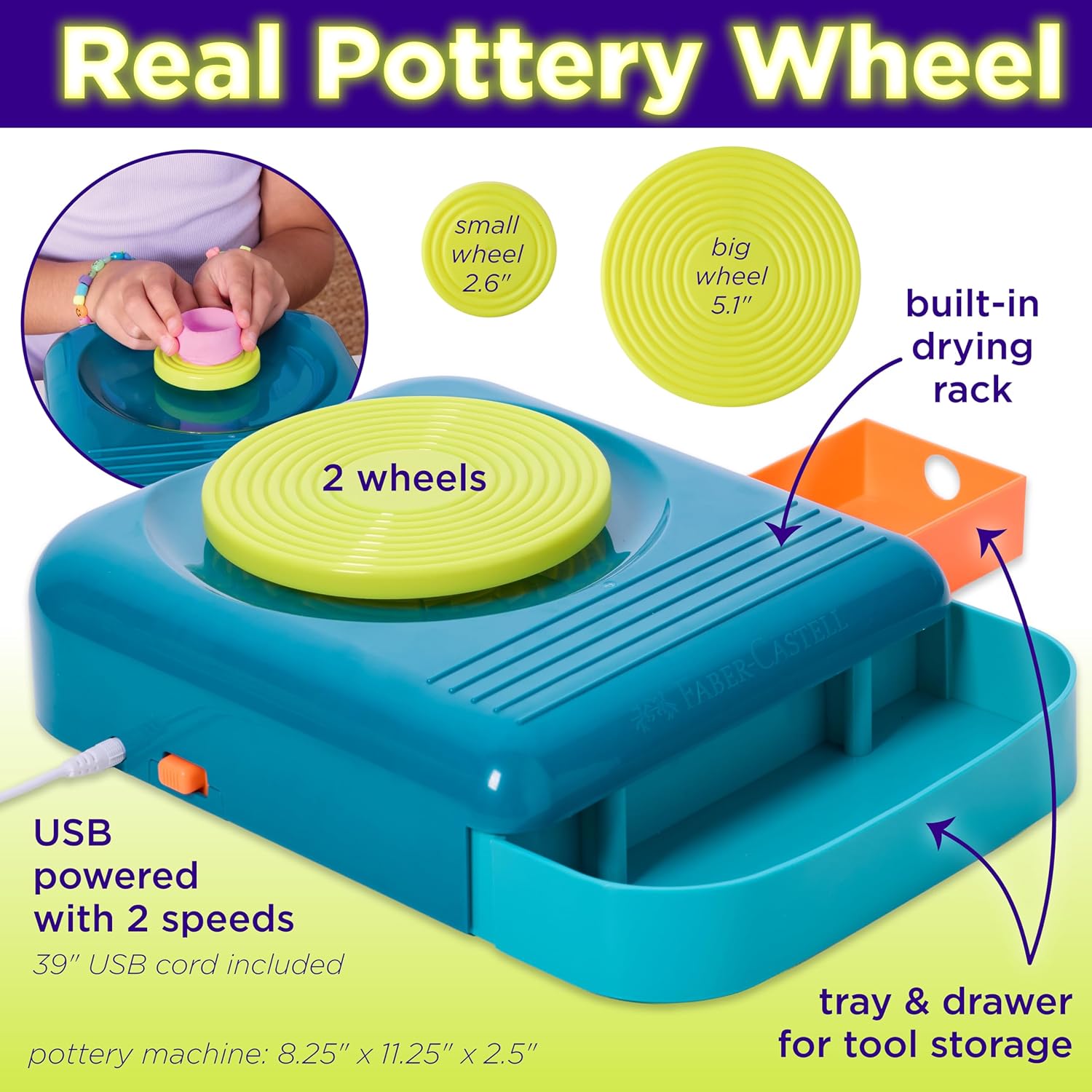 Faber-Castell Art & Craft Activity Kits Neon Glow Pottery Studio