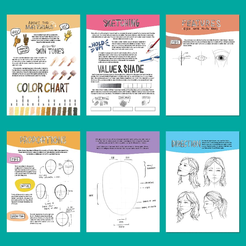 Faber-Castell Coloring & Painting Books Step by Step Portrait Art
