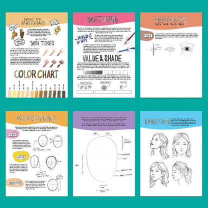 Faber-Castell Coloring & Painting Books Step by Step Portrait Art