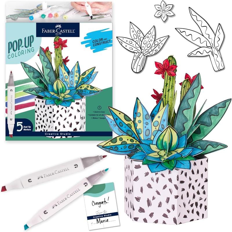 Faber-Castell Coloring & Painting Kits Default Pop Up Coloring Bouquet - Succulent