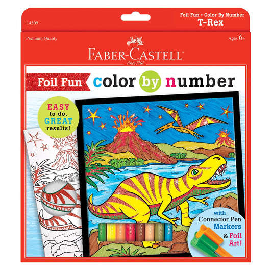 Faber-Castell Coloring & Painting Kits Foil Fun Color by Number - T-Rex