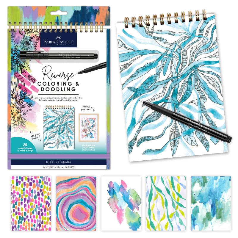 Faber-Castell Coloring & Painting Kits Reverse Coloring & Doodling Book - Brights Edition