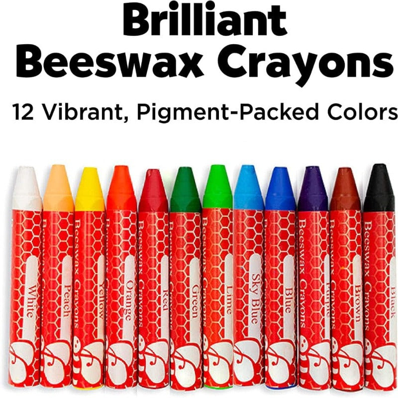 Faber-Castell Markers, Pens, Brushes & Crayons 12 Brilliant Beeswax Crayons in Storage Case