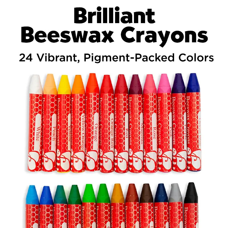 Faber-Castell Markers, Pens, Brushes & Crayons 24 Brilliant Beeswax Crayons in Storage Case