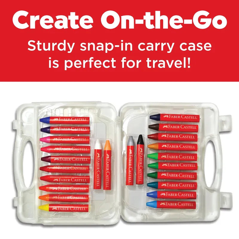 Faber-Castell Markers, Pens, Brushes & Crayons 24 Brilliant Beeswax Crayons in Storage Case