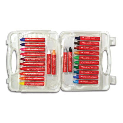 Faber-Castell Markers, Pens, Brushes & Crayons 24ct Brilliant Beeswax Crayons in Storage Case