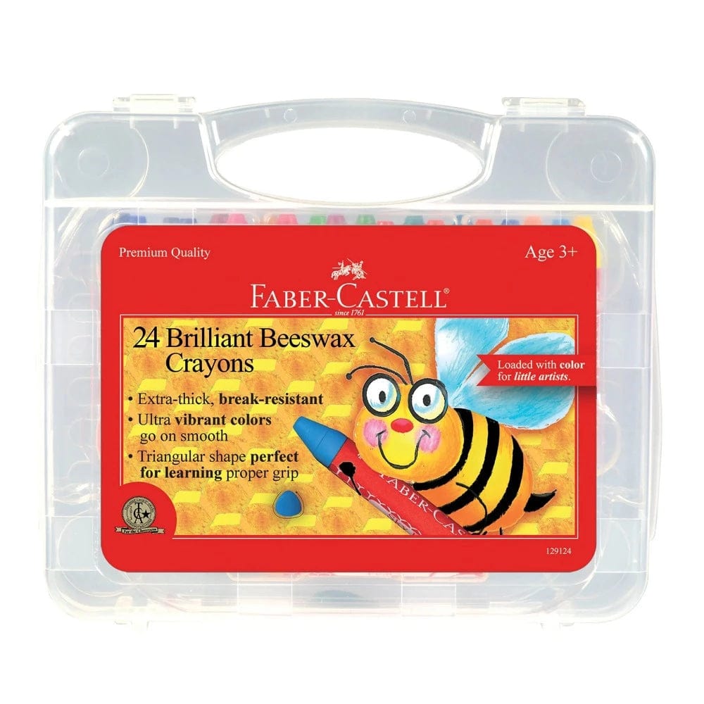 Faber-Castell Markers, Pens, Brushes & Crayons 24ct Brilliant Beeswax Crayons in Storage Case