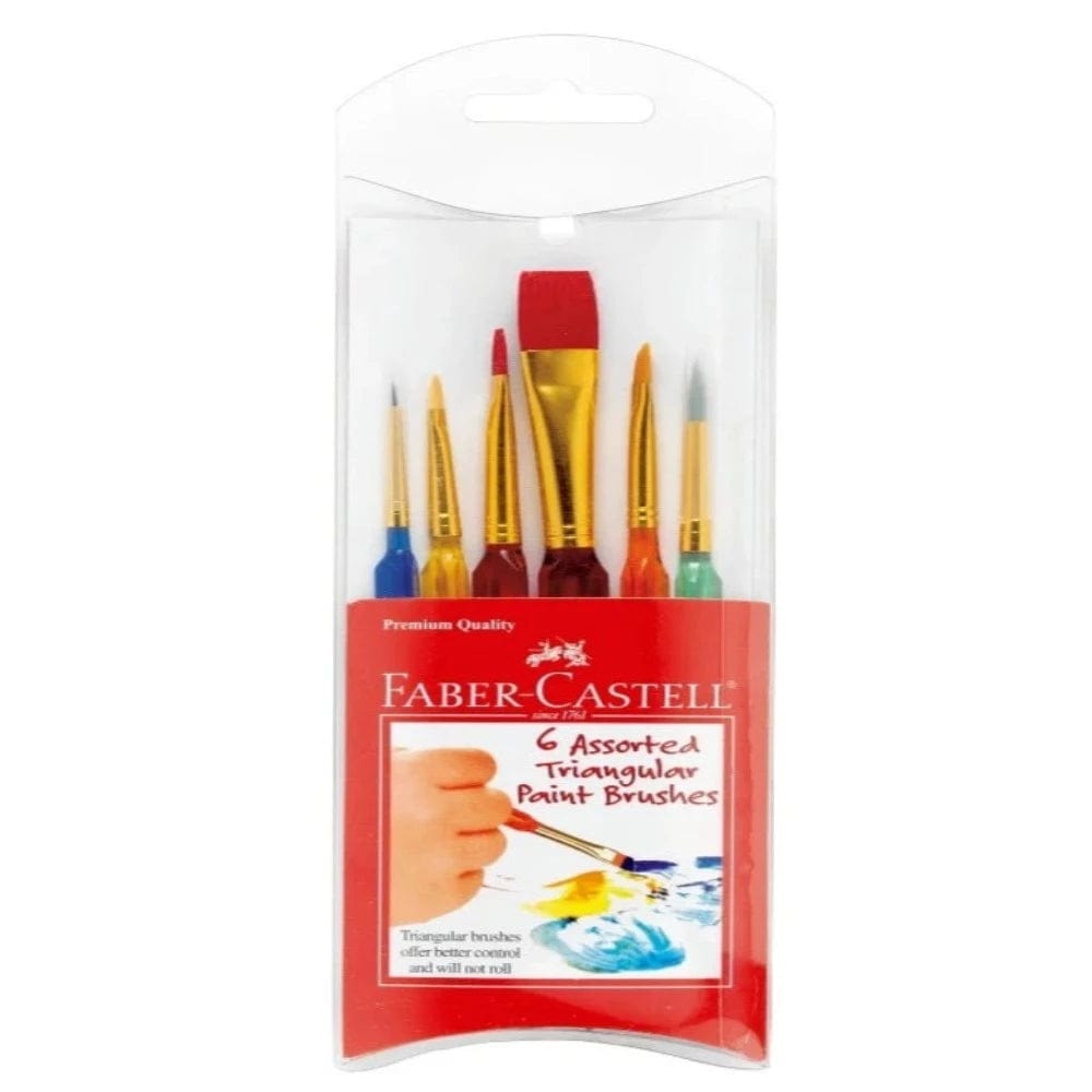 Faber-Castell Markers, Pens, Brushes & Crayons 6 Assorted Triangular Paint Brushes