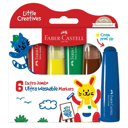 Faber-Castell Markers, Pens, Brushes & Crayons Default Little Creatives: Jumbo Ultra Washable Markers (6 pack)