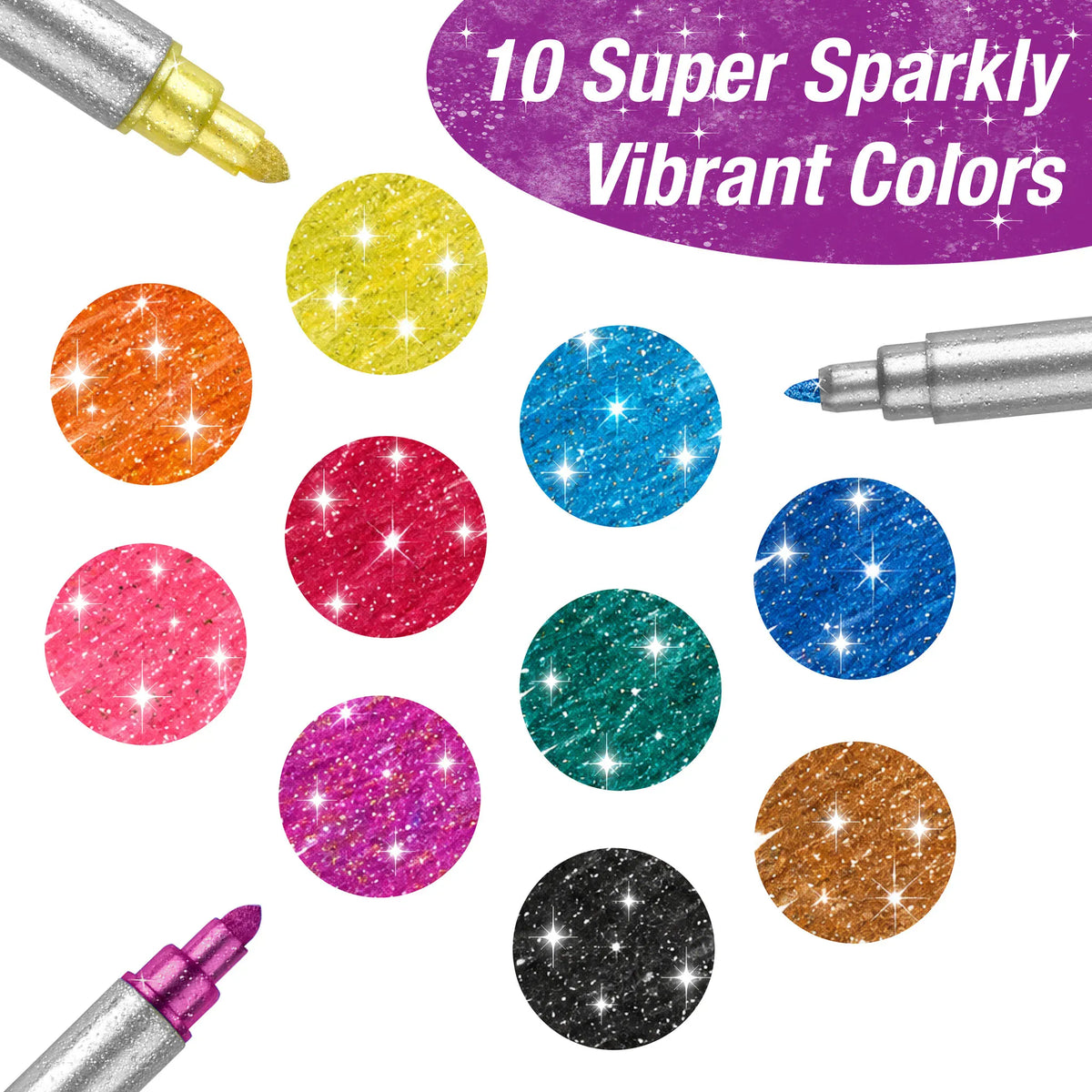 Faber-Castell Markers, Pens, Brushes & Crayons Double-Ended Glitter Markers 10 Count