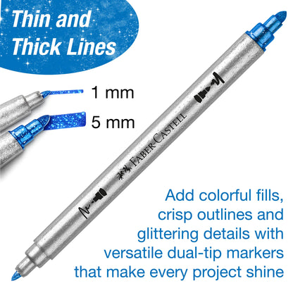 Faber-Castell Markers, Pens, Brushes & Crayons Double-Ended Glitter Markers 10 Count