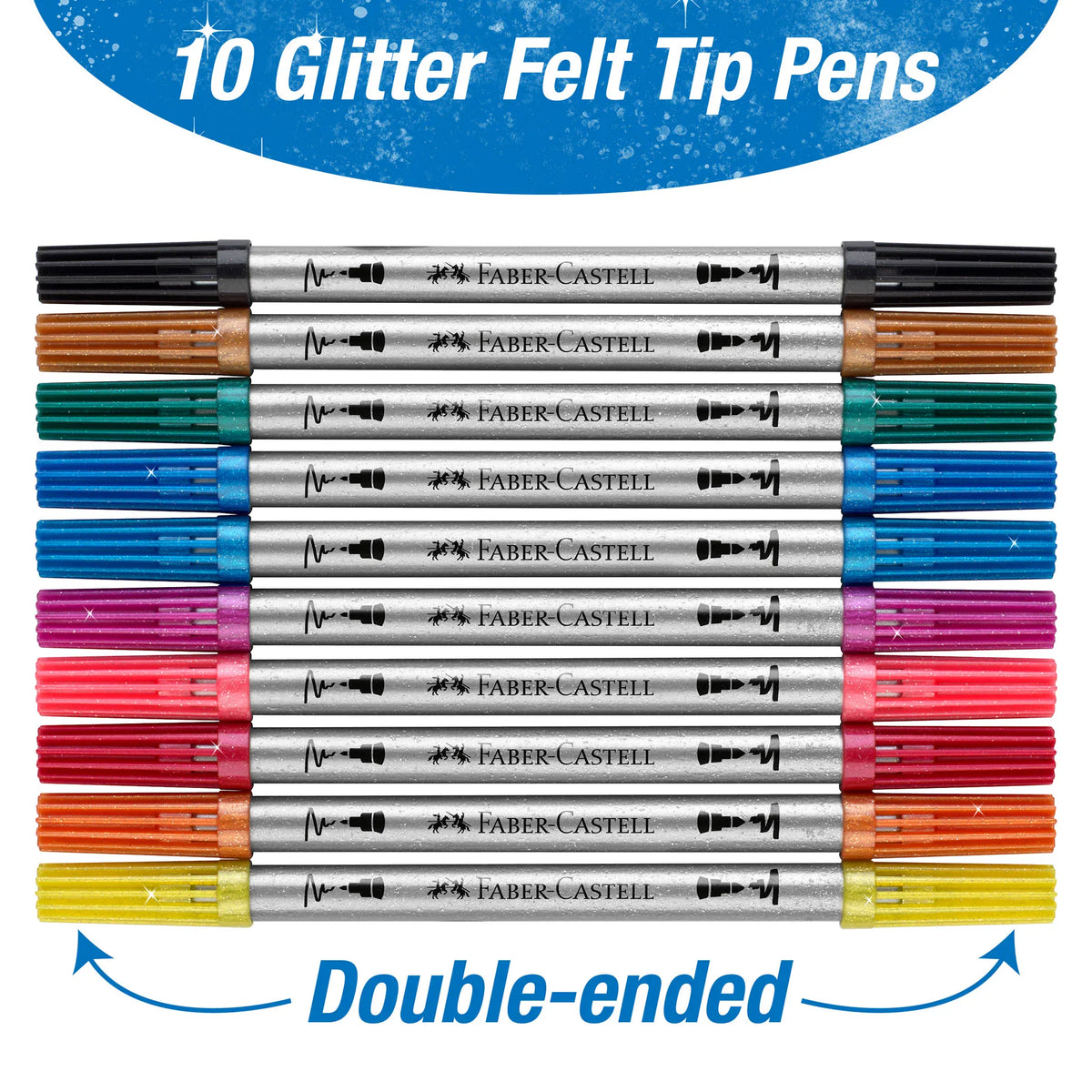 Faber-Castell Markers, Pens, Brushes & Crayons Double-Ended Glitter Markers 10 Count