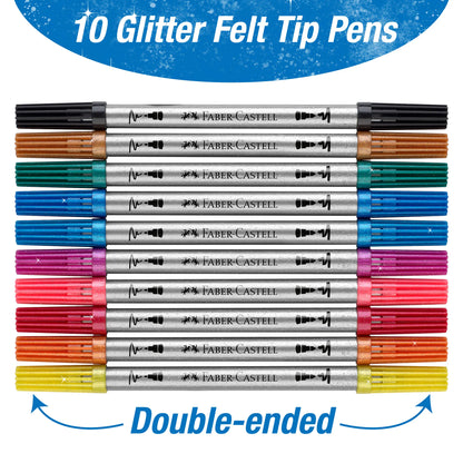Faber-Castell Markers, Pens, Brushes & Crayons Double-Ended Glitter Markers 10 Count