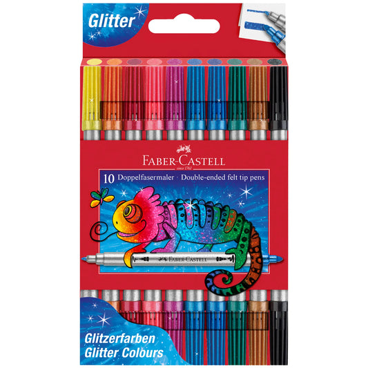 Faber-Castell Markers, Pens, Brushes & Crayons Double-Ended Glitter Markers 10 Count