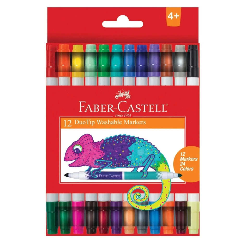 Faber-Castell Markers, Pens, Brushes & Crayons DuoTip Washable Markers  (12 Pack)