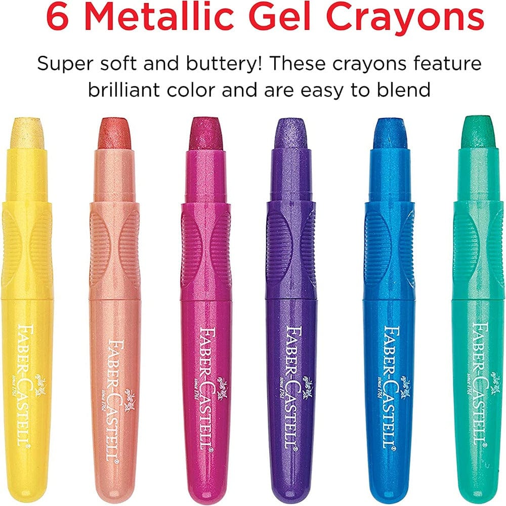 Faber-Castell Markers, Pens, Brushes & Crayons Metallic Gel Crayons (6 Pack)