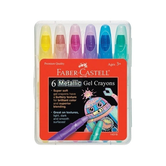 Faber-Castell Markers, Pens, Brushes & Crayons Metallic Gel Crayons (6 Pack)