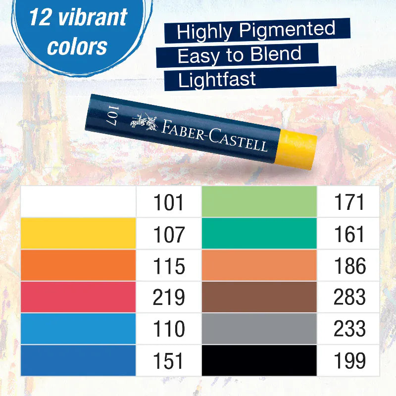 Faber-Castell Markers, Pens, Brushes & Crayons Oil Pastels 12 Count