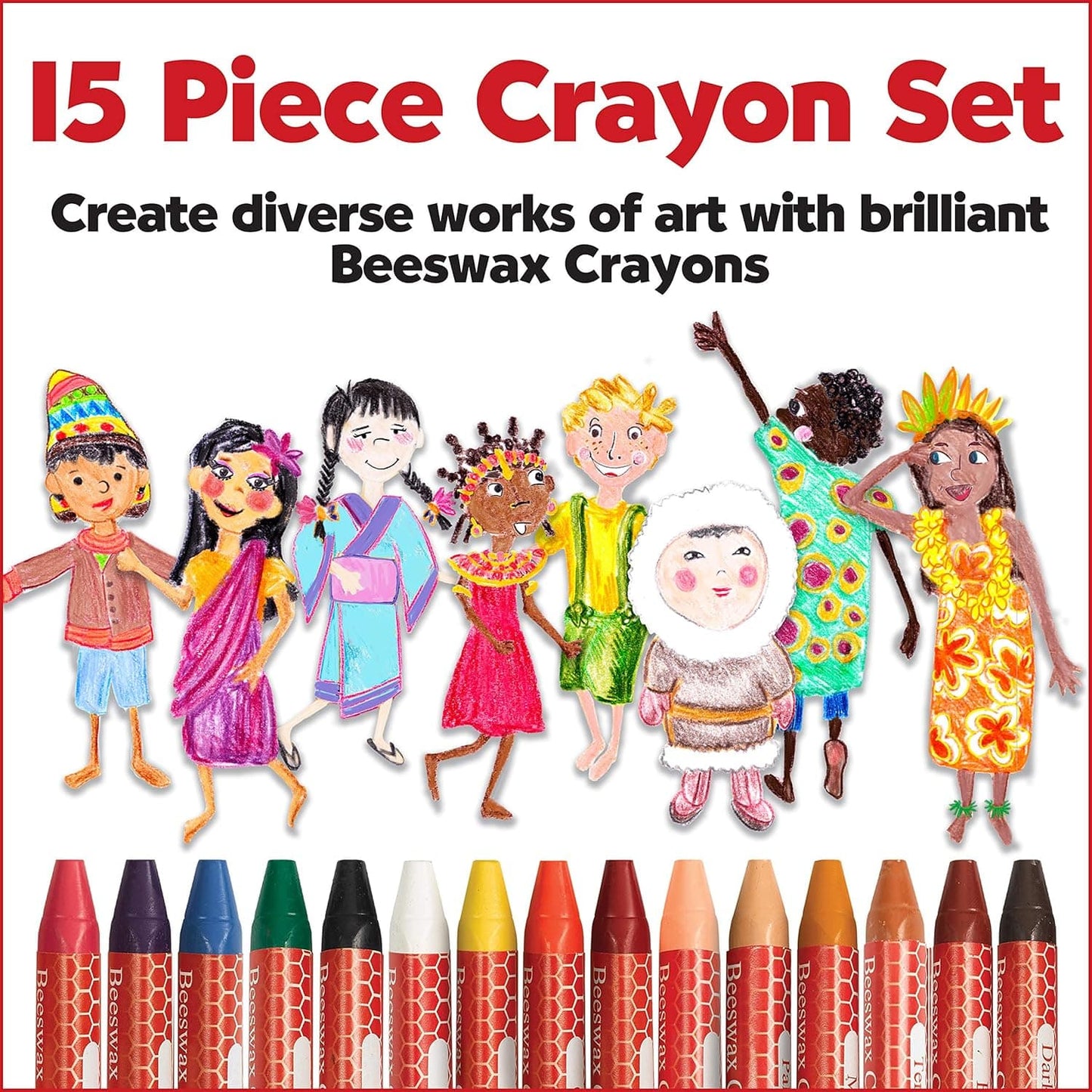 Faber-Castell Markers, Pens, Brushes & Crayons World Colors - 15 Count Beeswax Crayons