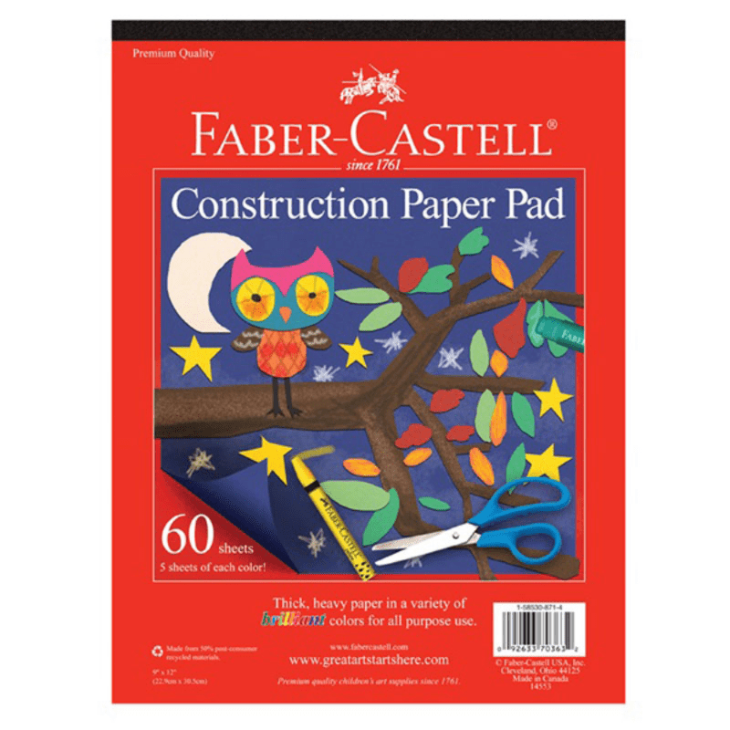 Faber-Castell Sketchbooks & Drawing Pads Construction Paper Pad 9" x 12"