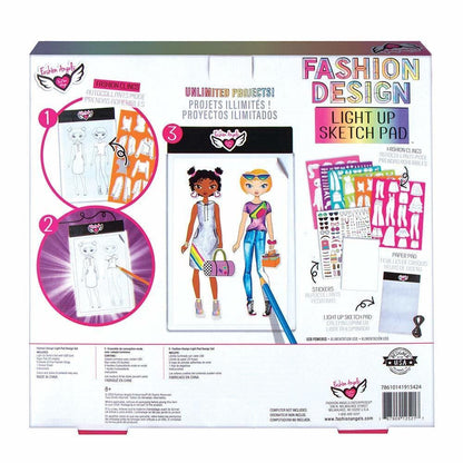 Fashion Angels Coloring & Painting Kits Fashion Design Light Up Sketch Pad